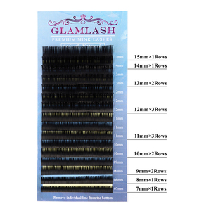 Glamlash Hot Bán Tự Nhiên Dài Tổng Hợp Pbt Sợi Top Grade Lông Mi Mở Rộng Tùy Chỉnh Bao Bì 100% Làm Tay 7Mm-16Mm Mix - Product Image 2