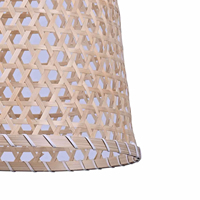 Lámpara Colgante Lovisa de 30 CM con Marco de Bambú y Acero, Diseño Moderno para Hogar u Oficina, Elegante Lámpara de Techo de Instalación Superficial con Interruptor