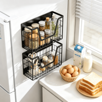 Support de rangement magnétique pliable robuste Addreen pour réfrigérateur, sans perçage, sans dommage, fixation murale multi-usages