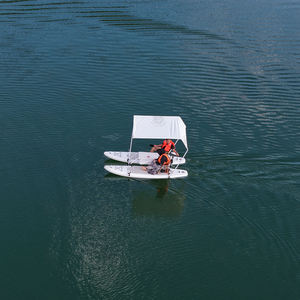 Bateau <span class=keywords><strong>Catamaran</strong></span> Gonflable Extérieur en PVC et Aluminium avec Auvent pour Pêche et SUP – Idéal pour Parcs Aquatiques - Product Image 5