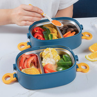 Boîte à lunch en acier inoxydable 304, 3 couches, portable, boîte à lunch bento pour adultes, récipient alimentaire chauffable, boîtes de rangement pour le travail, l'école