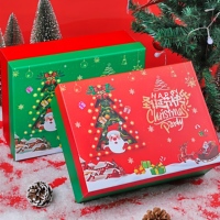 Boîte cadeau rigide haut de gamme pour Noël, souvenirs du Nouvel An, emballage festif pour cadeaux de fêtes, sapin de Noël