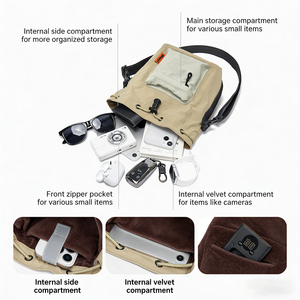 Sac bandoulière tendance <span class=keywords><strong>pour</strong></span> <span class=keywords><strong>appareil</strong></span> <span class=keywords><strong>photo</strong></span> avec cordon de serrage, imperméable et doublé en peluche, <span class=keywords><strong>pour</strong></span> appareils <span class=keywords><strong>photo</strong></span> hybrides/reflex numériques, vente en gros ODM - Product Image 3