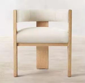 Chaise de salle à manger en bois massif <span class=keywords><strong>gris</strong></span> nordique moderne exclusive personnalisée avec revêtement en <span class=keywords><strong>tissu</strong></span>, <span class=keywords><strong>fauteuil</strong></span> de salle à manger en bois avec coussin moelleux - Product Image 2