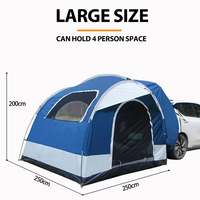Tente de protection de voiture pliable de luxe quatre saisons à double couche imperméable, abri de voiture, tente latérale pour hayon de SUV pour 4 personnes en randonnée en famille
