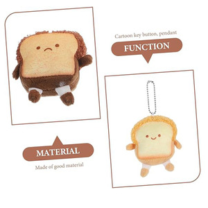 พวงกุญแจตุ๊กตาขนมปังปิ้งน่ารักแบบกำหนดเอง 8748 ชิ้น พร้อมตุ๊กตาอาหารหน้าเศร้า ของตกแต่งกระเป๋าเป้ ของชำร่วยงานคริสต์มาสสำหรับเด็กผู้หญิง - Product Image 4