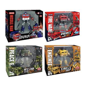 Venta caliente niños educativo Robot coche juguete 4 colores deformación Robot coche transformación Robot Kits juguete ingeniería camión - Product Image 3