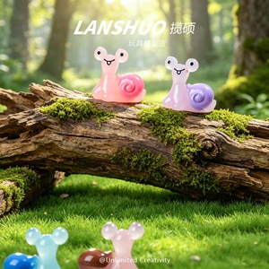 ของตกแต่งสวนรูปหอยทากจิ๋ว Lanshuo เรืองแสงในที่มืด สไตล์เทพนิยาย สำหรับตกแต่งภูมิทัศน์ DIY - Product Image 4