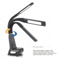 Réveil intelligent avec lampe de bureau LED flexible et lumière de lecture protectrice pour les yeux, idéal pour la lecture, recharge USB
