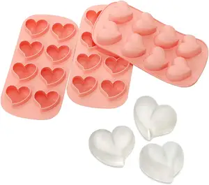 High Quality Heart Shape Ice Container Kitchen Tabletop Reusable Silicon Ice Tray Heart Ice Mold With Whisky