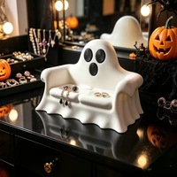 Meilleure vente transfrontalière : Plateau de rangement pour bijoux en plastique imprimé en 3D, motif fantôme et citrouille d'Halloween, pour canapé, décoration intérieure
