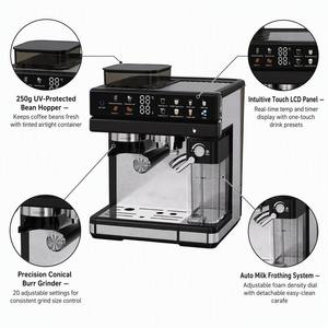 Máquina de <span class=keywords><strong>Espresso</strong></span> Profesional Italiana 3 en 1 Semiautomática Compacta de 20 Bares con Molinillo de Acero Inoxidable para Hogar, Cafetería, Restaurante y <span class=keywords><strong>Bar</strong></span> - Product Image 1