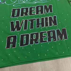 تي شيرت رجالي جديد لصيف 26 من الماركة الأولى، ملابس فضفاضة بغسيل حمضي، ملابس الشارع المخصصة، تي شيرت أخضر مزين بالألماس للرجال - Product Image 6