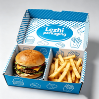 Boîte d'emballage personnalisée pour hamburgers et frites, résistante à la graisse, pour la vente à emporter