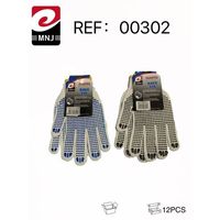 MNJ Glue Dot Gants antidérapants ambidextres en polyester enduit de nitrile, ajustement sûr, équipement de protection pour le travail en jardin, 12 pièces