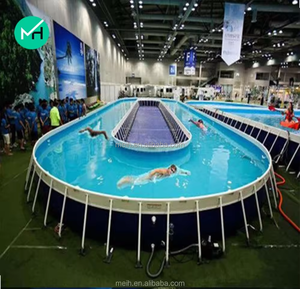 Thương Mại Nhiệm Vụ Nặng Nề Trên Mặt Đất Thép Không Gỉ & PVC Khung Hình Bầu Dục Hình Dạng Hồ Bơi Cho Công Viên Nước Sử Dụng - Product Image 3