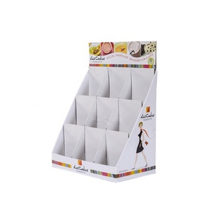 Custom Food Promotion POS Cardboard <b>Counter</b> Top Retail Display Rack With Pockets for Snacks - Product Image 4