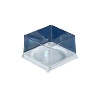 Boîte d'emballage transparente jetable X052 de qualité alimentaire pour petits gâteaux mousse, 3 et 4 pouces, pour Mille-feuille et grands choux feuilletés