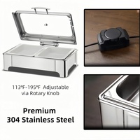 Ensemble de plats chauds rectangulaires hydrauliques en acier inoxydable de 9 L, vente en gros, luxe, hôtel et restaurant, chauffe-plats