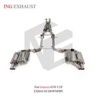 ING Échappement Catback en acier inoxydable de haute qualité pour Genesis G70 3.3T avec soupape d'échappement et tuyaux, pièces de performance automobile