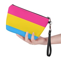 Trousse de Maquillage Personnalisée à Impression UV Thème Arc-en-ciel Pansexuel Gay pour Vacances Interurbaines, Rangement Cosmétique Domestique et Stock de Vente au Détail