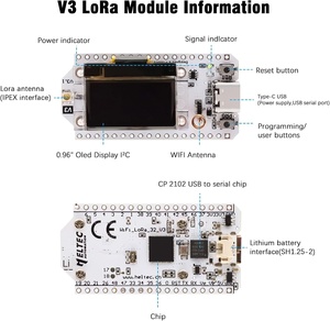 Binghe Lora ESP V3 Board 3000mAh Pin meshtastic 868MHz <span class=keywords><strong>Antenna</strong></span> OLED hiển thị phát triển bảng Wifi BLE Dual Core IOT thẻ - Product Image 2