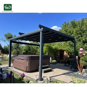 Toldos curvos eléctricos de techo plegable de nuevo diseño fácilmente ensamblados, sistema de techo retráctil de pérgola para cubierta de <span class=keywords><strong>piscina</strong></span> de spa - Product Image 1