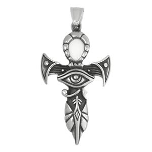 Collier en acier avec nœud celtique, pendentif <span class=keywords><strong>viking</strong></span>, cornes triples d'Odin, croissant de lune d'Oden, arme, pointe de lance, poignard, talisman - Product Image 2