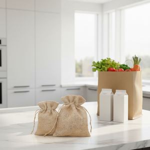 Natural Eco-Friendly Durable Jute Bundle <b>Pocket</b> Multi-Size Chinese Herbal <b>Coffee</b> Bean Bag Rice Drawstring Storage Gift Bag - Product Image 1