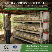 Nouvelles cages à poules pondeuses manuelles de type H, cage à poules pondeuses à 3 niveaux, 2 portes, galvanisation à froid automatique, cage à poulets de chair
