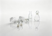 Bouteille diffuseur à roseaux en verre transparent gaufré 100ml 150ml, vide, style vintage, avec bouchon boule en verre pour parfum d'ambiance