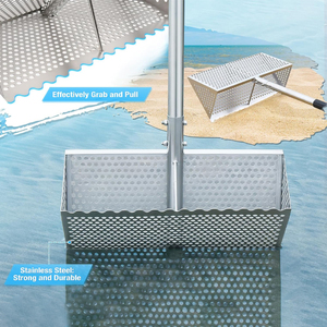 Pantalla de arena de acero inoxidable desmontable multifuncional, reloj de arena de playa, grada de jardín, pala de arena resistente - Product Image 4