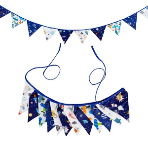 <span class=keywords><strong>Guirlande</strong></span> de fanions triangulaires, drapeaux en tissu de coton pour mariage, fête prénatale, décorations extérieures et intérieures - Product Image 2