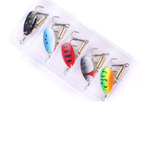 En gros SPB004-2 Combo 10 pièces/boîte, leurres de pêche à la cuillère en métal dur multicolores, leurres de pêche à la cuillère, ensemble de leurres de pêche en mer, en bateau, en rivière