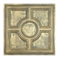 Livraison incluse – Nouveau revêtement mural 3D artistique carré 2x2 pieds en PVC gaufré, ignifuge, étanche et insonorisant pour hôtels, restaurants et bars – PL37 Or antique
