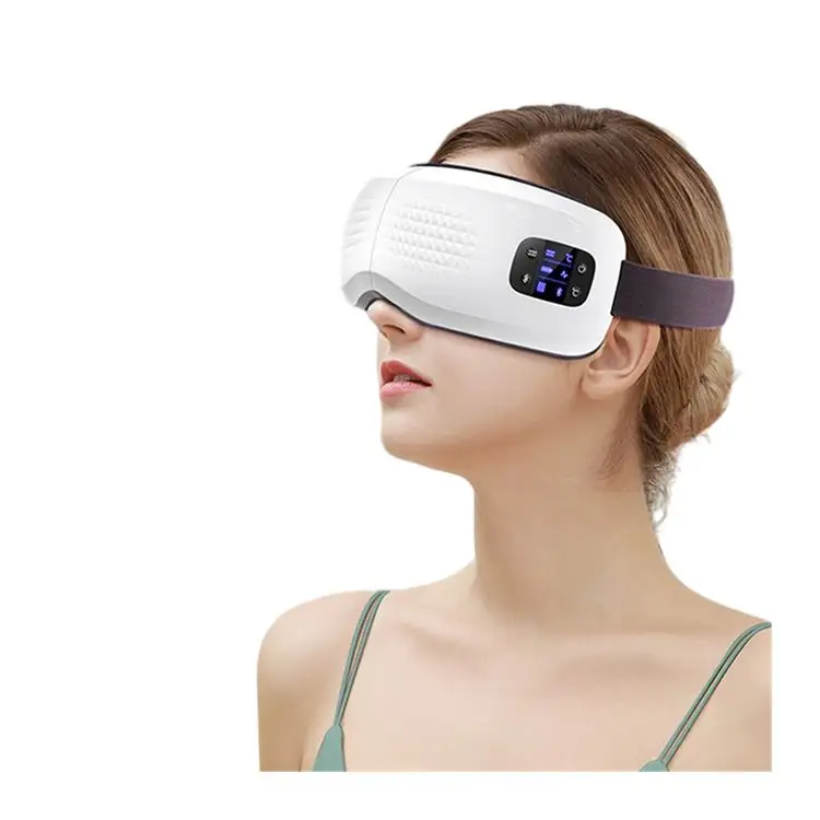 China High-Quality Product Abs+ Flannel White Vibration Heating And Massage Function Eye Massager