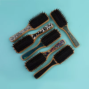 Peigne démêlant professionnel à dents larges en acétate marbré pour cheveux bouclés, idéal pour salon et usage domestique, vente en gros - Product Image 5