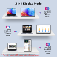 Monitor IPS 15,6 inci Portabel HDR Plug and Play Smart Cover Tipe C FHD 1920x1080P dengan Speaker Internal untuk Laptop dan Perjalanan