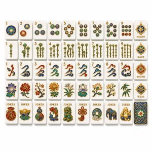 Deluxe Premium Acrylic City Skyline Navy Gold Oem <b>Mahjong</b> <b>Set</b> for Leisure and Social Gatherings Support Custom Packaging - Product Image 2