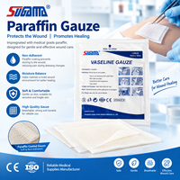 Gaze médicale stérile jetable en paraffine 100% coton pour le soin des plaies et des brûlures mineures