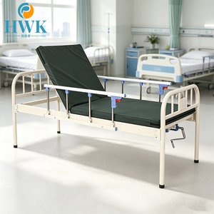 Cama médica manual de 1 manivela, cama de hierro para pacientes con respaldo ajustable para uso en clínicas y residencias de ancianos, cama individual basculante. - Product Image 2