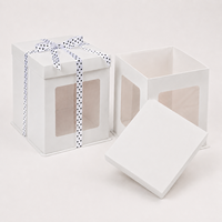 Boîte à gâteau haute personnalisée de haute qualité en carton ivoire, carrée, 8, 10, 12 pouces, avec fenêtre transparente pour mariage et fête