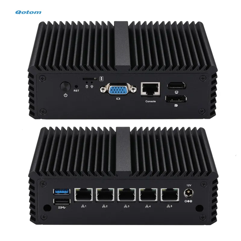 Qotom Processor J6412 Elkhart Lake Processor 3 Display Video Port 5 I226-V 2.5 Gigabit LAN Network Firewall Server Mini PC