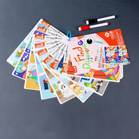 Livre d'éveil éducatif pour enfants : Mini cartes de reconnaissance des mots illustrées, impression recto-verso, couverture souple, reliure spirale