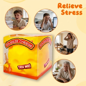 4.25 Inch Extra Large Squishy Squeeze Cheese Block Gag <strong>Gifts</strong> <strong>Funny</strong> <strong>Adult</strong> Giant Stress Ball, Fidget Sensory Toy for Kids - Product Image 5