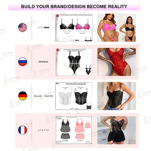 Reggiseno Intimo Floreale da Donna con Logo Personalizzato Stampato, Regolabile, Push-up, Taglie Forti, <span class=keywords><strong>in</strong></span> <span class=keywords><strong>Pizzo</strong></span> con Ferretto - Vendita all'Ingrosso - Product Image 6