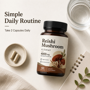 Capsules de champignons Reishi OEM/ODM, compléments alimentaires à base de plantes, certifiés GMP, 60 capsules/flacon, usage adulte, soutien immunitaire - Product Image 4