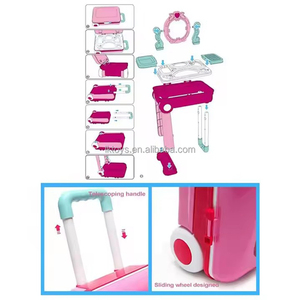 LK Toy Fashion Girl Pretend Play Beauty Plastic Dressing Table Make Up Set Toys Hand String Mirror Peigne Sèche-cheveux - Product Image 3