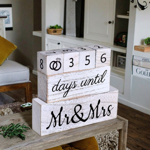 Set di blocchi in legno per il conto alla rovescia del matrimonio, decorazione rustica per centrotavola di <span class=keywords><strong>fidanzamento</strong></span>, idea <span class=keywords><strong>regalo</strong></span> - Product Image 6
