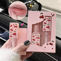Set Perawatan Bibir Harian 2 Buah: Lip Balm Kaca Transparan Melembapkan, Menutrisi, Mengelupas Kulit Mati, dan Lip Oil Pelembap, Lip Gloss